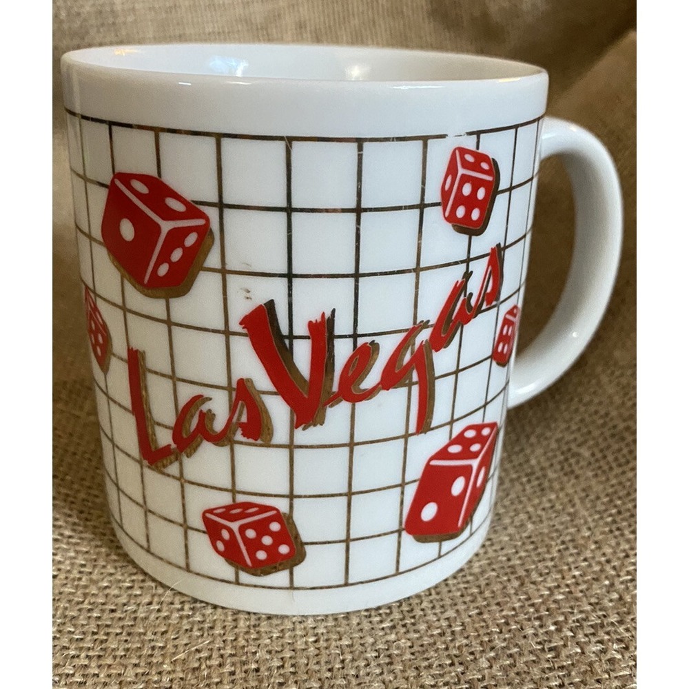 Las Vegas Coffee Mug Tea Cup Dice Gambling Karol Western 1986